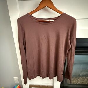 Women's Teleruride Clothing Co Long Sleeve Crewneck Top - Brown size Large